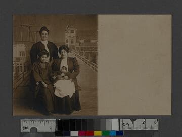 Portrait of three women and a baby, Venice, California