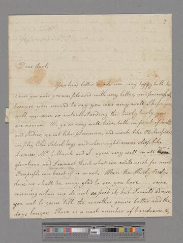 Montagu, Matthew, 4th Baron Rokeby. Letter to Elizabeth (Robinson) Montagu