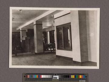 Huntington Library Construction: view showing the interior of the East Wing looking from the south west corner to the north east corner