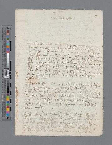 Alonso de Medina letter to Pedro de la Gasca, Bishop