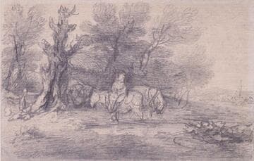 Wooded Landscape with Boy and Horses