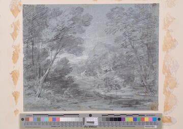 Woodland Pool with Seated Herdsman
