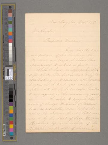 Mrs. M.A. Burnett, New Albany, Indiana, letter to Mary Todd Lincoln