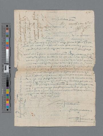 Pedro de la Gasca, Bishop, draft document to El Consejo de Indias