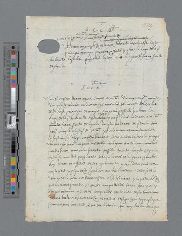 Pedro de la Gasca, Bishop, draft letter to Carlos V, Emperor of Germany and King of Spain