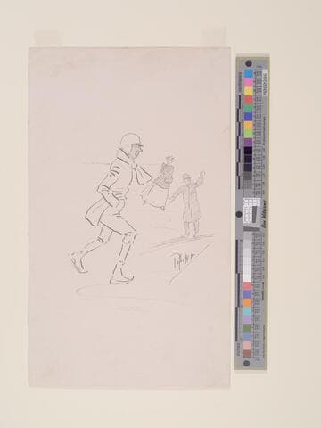 Man Skating with Two Other Figures in Background