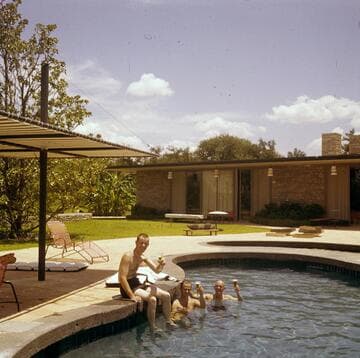 [Candid photographs at Tom Slick residence]