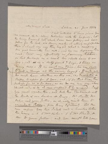 Clarkson, Thomas. Letter to Catherine (Buck) Clarkson