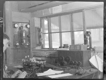 Interior of radio communications office at Big Creek