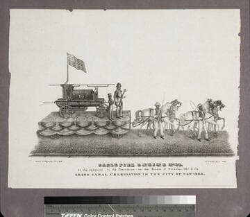 Eagle Fire Engine No. 13. as she appeared in the procession on the fourth of November 1825 at the Grand Canal celebration in the city of New York