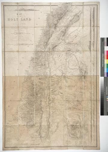 Map of the Holy Land / constructed by C.W.M. Van de Velde, late Lieut. Dutch R.N. Officr. Oaken Crown, Chevr. Legion of Honour, &c. from his own surveys in 1851, 52 & 62, from those made in 1841 by Majors Robe, Rochfort, Scott & Lieut. Symonds, R.F. from the triangulations made in 1860-62 under direction of Commndr. A.L. Mansell, R.N. and from the researches of Robinson, Wetzstein and other travellers