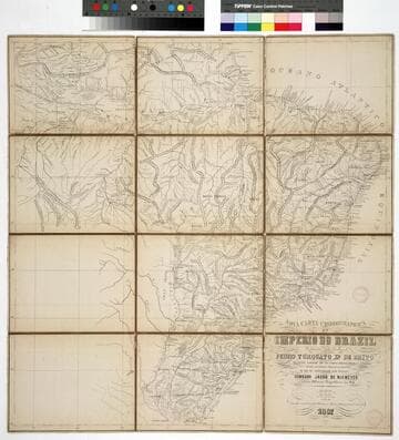 Nova carta chorographica do Imperio do Brazil : reduzida pelo bacharel Pedro Torquato Xr. de Brito, Tenente Coronel Gro. do Corpo d'Engenheiros e Socio effectivo do Instituto Polytechnico Brasileiro, da que foi confeccionada pelo Coronel Conrado Jacob de Niemeyer, e outros officiaes engenheiros em 1856