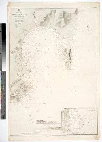 Gibraltar Bay : from the Spanish survey of 1872, the topography of Gibraltar from the Ordnance Survey of 1868