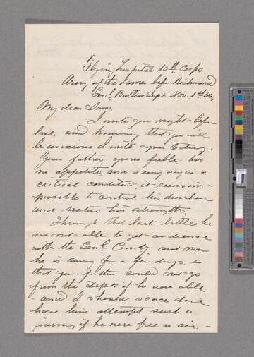 Barton, Clara Harlowe. Letter to Samuel Rich Barton
