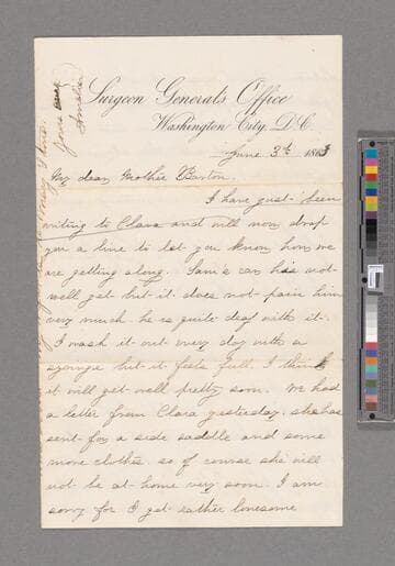 Barton, Amelia. Letter to Elizabeth Rich Barton