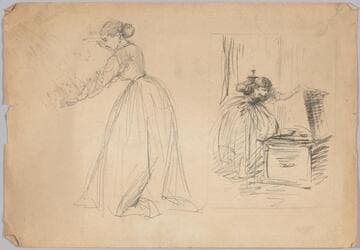 Studies of a Woman Opening a Chest While Holding a Candle