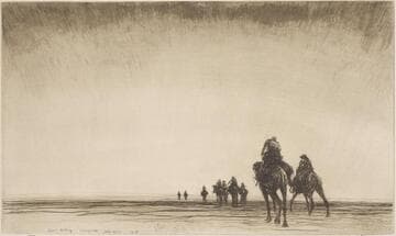 Dawn -- camel patrol setting out