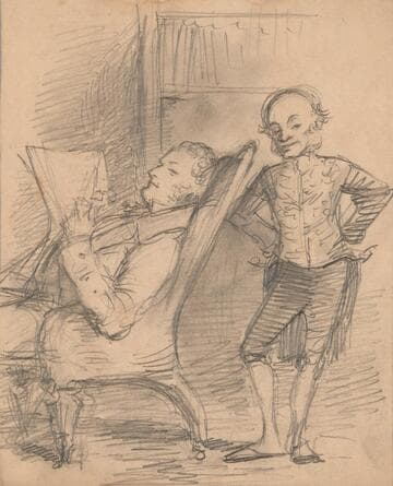 Man Seated Reading a Paper