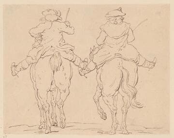 Two Horsemen Seen from the Rear