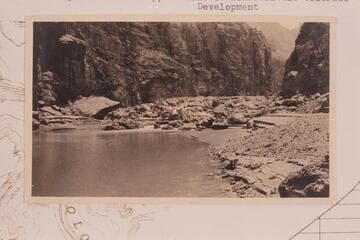 Falls in the Little Colorado at Mile 7 1/2.  His caption reads:  "Upper Falls of Lower Little Colorado Development"