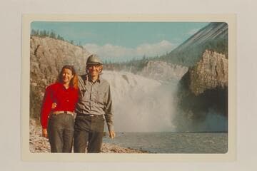 Jean and Hal Bennett.  Virginia Falls on the South Nahanni