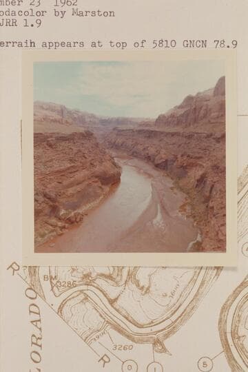 Up the San Juam River from the downstream side of the cove at Mile 1.  The terrain appears at top of 5810 GNCN 78.9