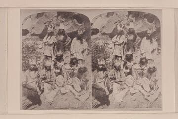 [print from a stereo] Kai Vav Its.  Group of Men in Full Dress