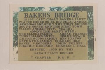 Sign at Baker's Bridge
