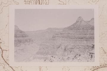 Dragon Canyon and Coconino Peak west of Shiva Temple from the point on the shoulder of Ra where Stanton made photo 354-486 in 1890, Feb