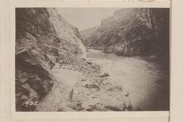 Upstream from Mile 102.  Possible error, 1 mile.  Turquoise Rapid