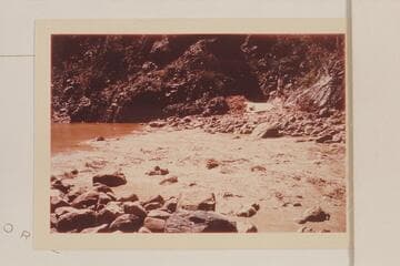 Across the head of Sockdologer Rapid from right bank into Hance Creek