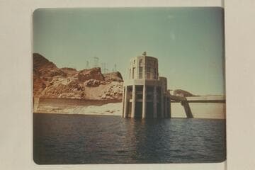 Hoover Dam with a filled lake behind it