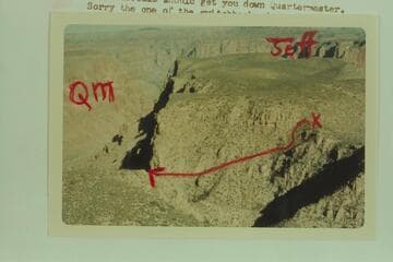 Upper part of Quartermaster trail.  Mt. Dellenbaugh in distance