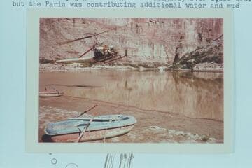 Lynn Roberts' chopper leaves beach at Little nankoweap after dropping supplies