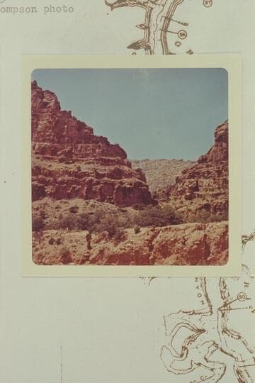 Distant view of arch across from Chandler Creek, Mile 47