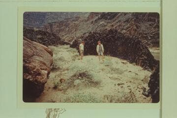 At the site on the lava cap at Lava Cliff Rapid