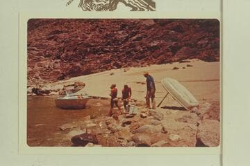 Turbocraft and Sportyak at Gneiss Canyon Rapid.  Bill Belknap at right