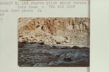 49.  "Robert E. Lee" starts pitch which throws Dick out of boat into foam--The Big Drop