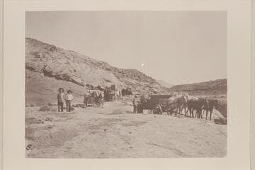 Supplies being hauled in for dredge. R. B. Stanton, Jr. and A. B. Starr (friend) in foreground