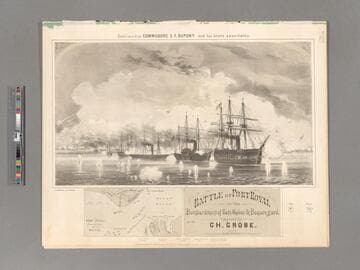 Battle of Port Royal, or the bombardment of Forts Walker and Beauregard Op. 385 / composed by  CH. Grobe