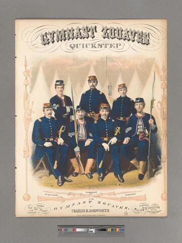 Gymnast Zouaves : quickstep / composed and respectfully dedicated to the Gymnast Zouaves by Charles B. [sic] Dodworth ; arranged for the piano by the composer