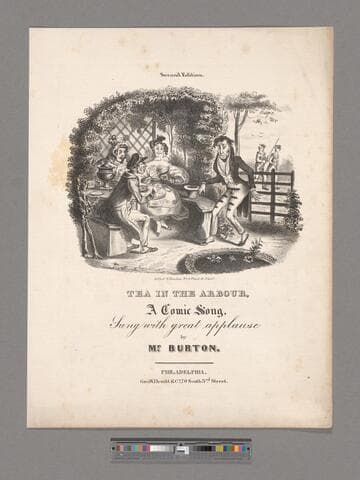 Tea in the arbour : a comic song / sung with great applause by Mr. Burton ; written by J. Beuler