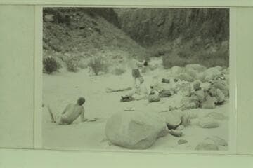 Camp at mouth of Tapeats Creek; Edward Hudson, Robinson, Taylor and Marston