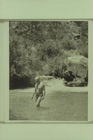 The junction of Thunder River and Tapeats Creek.  Marston in the pool