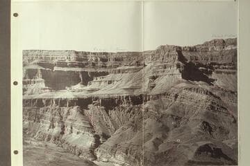 Powell Plateau from near Shinumo Creek.  Geologic history of the Shinumo Quadrangle as revealed by the lithologic record in the canyon wall