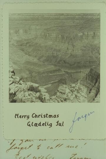 Grand Canyon Christmas card from Jorgen Visbak in 1962