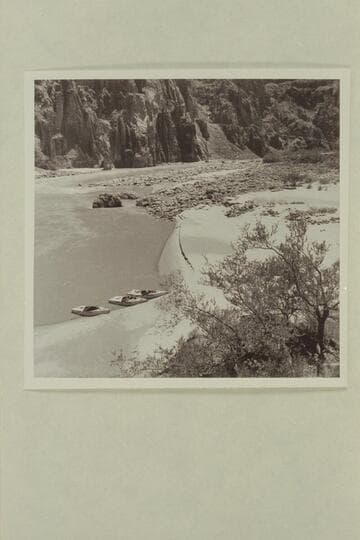 The three sadirons of the Mexican Hat Expeditions.  Below the suspension bridge- Bright Angel Creek