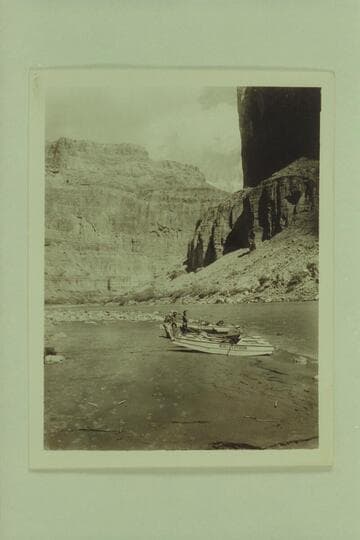 The Nevills sadiron fleet on the beach at Nancoweap Rapid