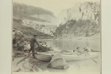 Ellsworth Kolb, Emery Kolb, Bert Lauzon.  At Shinumo Canyon