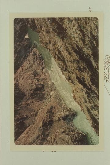 Bridge Canyon Rapid.  John Harrington, Homer Morgan and Jorgen Visbak were returning to salvage the parts from the wrecked motorboat at Gneiss Canyon